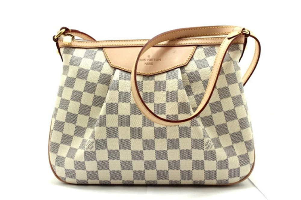 LOUIS VUITTON Siracusa Shoulder Bag Damier Azur White